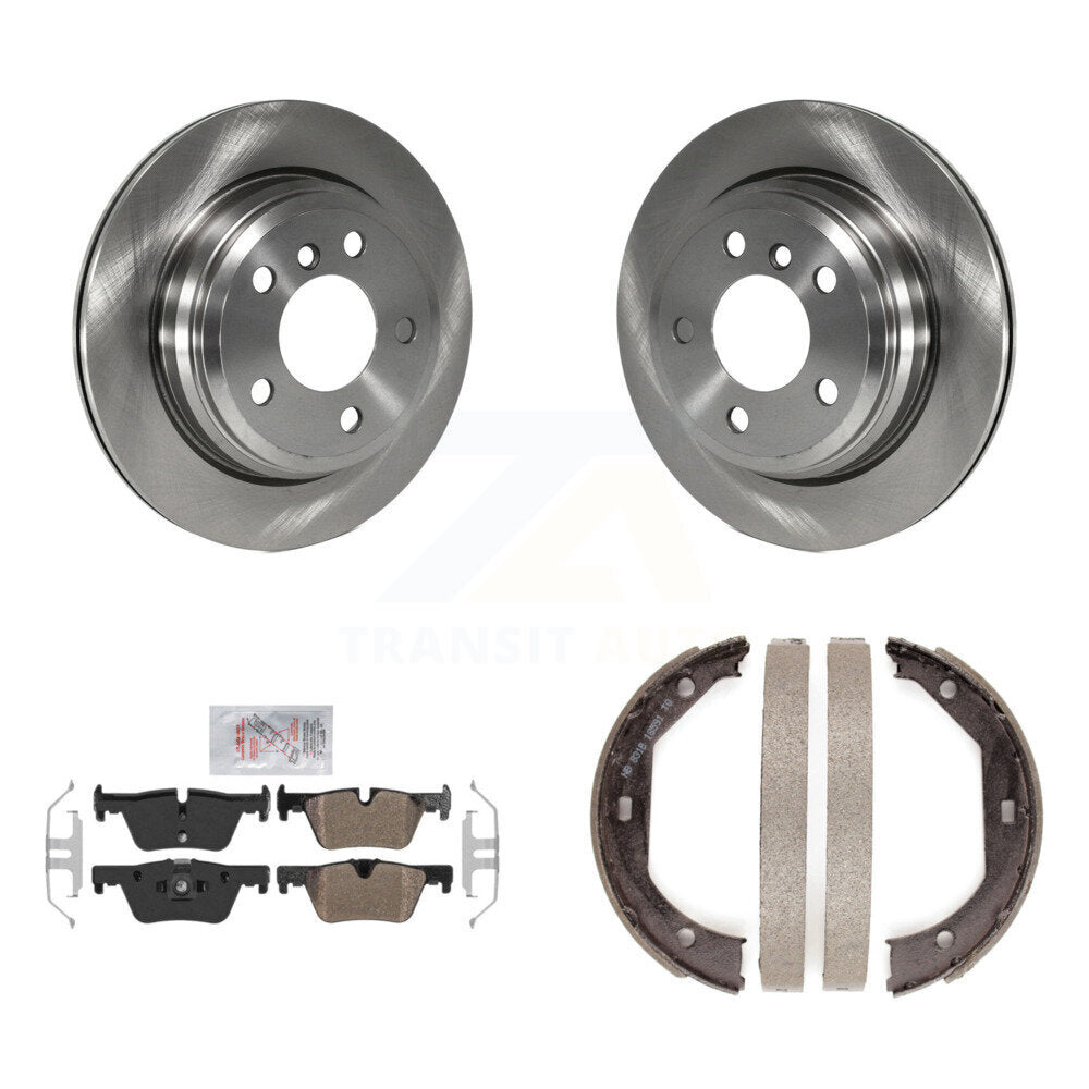 Rear Disc Rotors Semi-Metallic Pads Parking Shoes Kit For BMW 328i xDrive 330i 320i 428i K8A-108476