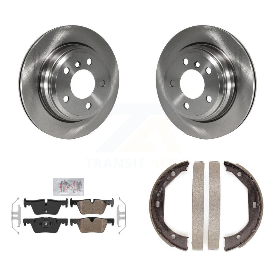 Rear Disc Rotors Semi-Metallic Pads Parking Shoes Kit For BMW 328i xDrive 330i 320i 428i K8A-108476