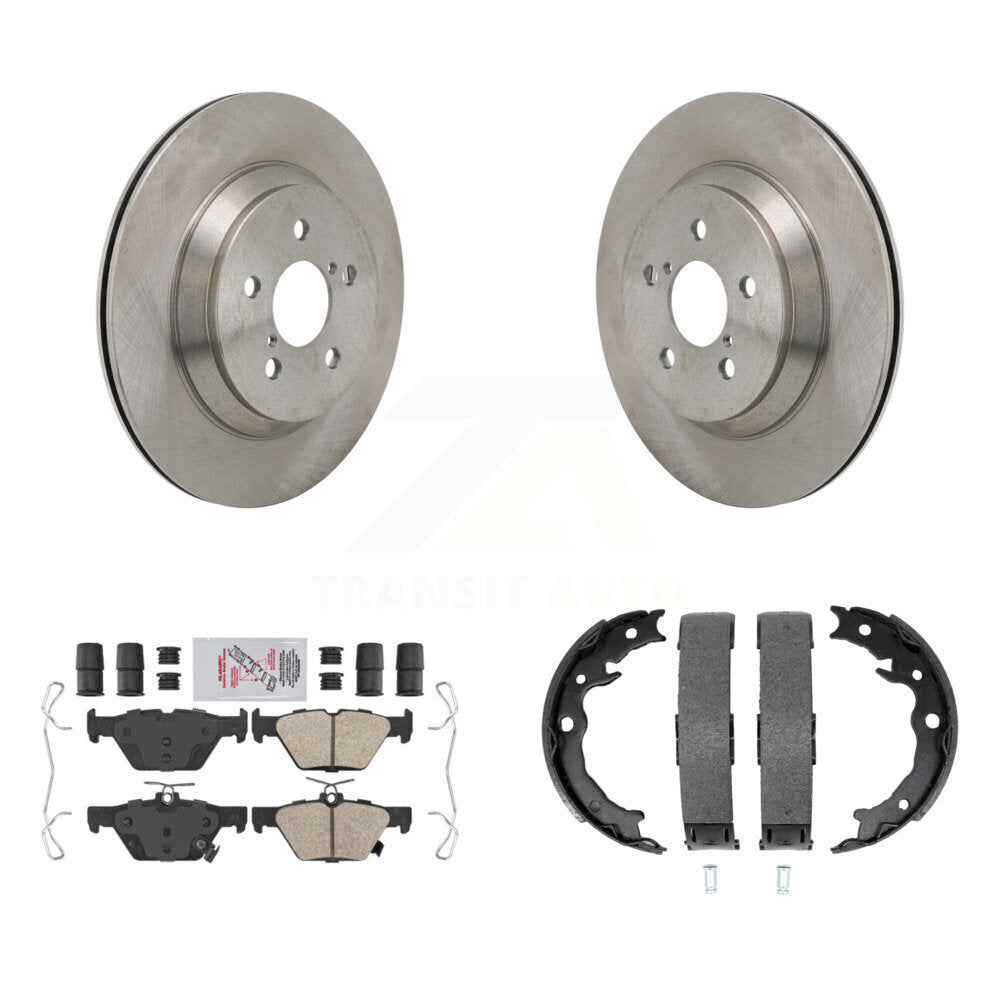 Rear Disc Rotors Ceramic Pads And Parking Brake Shoes Kit For Subaru Crosstrek K8A-108486