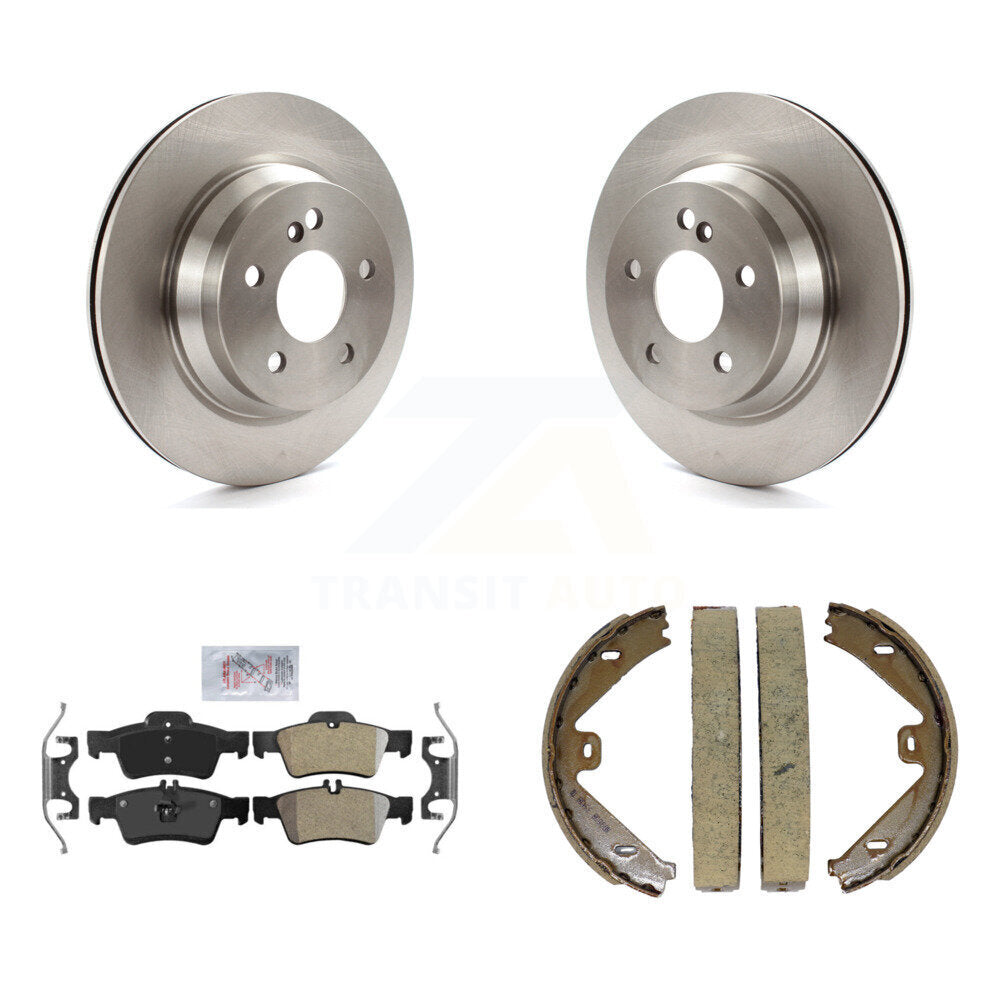 Rear Disc Rotors Semi-Metallic Pads Parking Shoes Kit For Mercedes-Benz E350 E400 CLS400 K8A-108500
