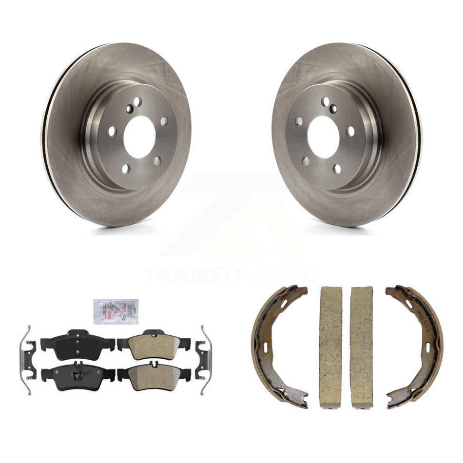 Rear Disc Rotors Semi-Metallic Pads And Parking Brake Shoes Kit For Mercedes-Benz E550 K8A-108506
