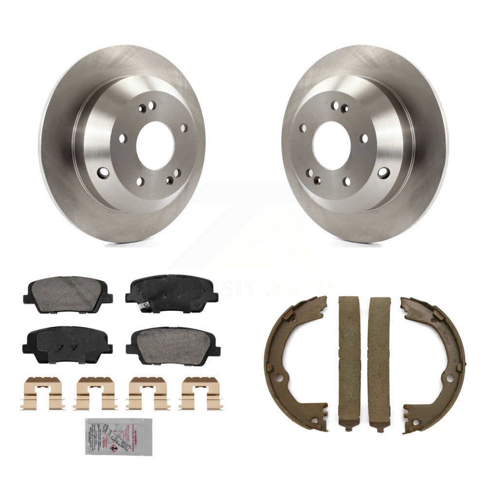 Rear Disc Rotors Ceramic Pads Parking Shoes Kit For Hyundai Santa Fe Sport Kia Sorento XL K8A-108515