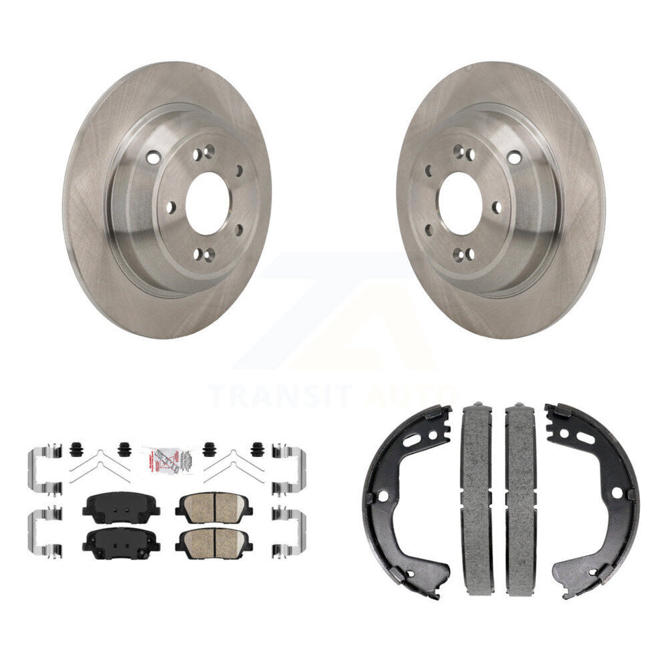 Rear Disc Rotors Ceramic Pads And Parking Brake Shoes Kit For Kia Stinger Genesis G70 K8A-108517