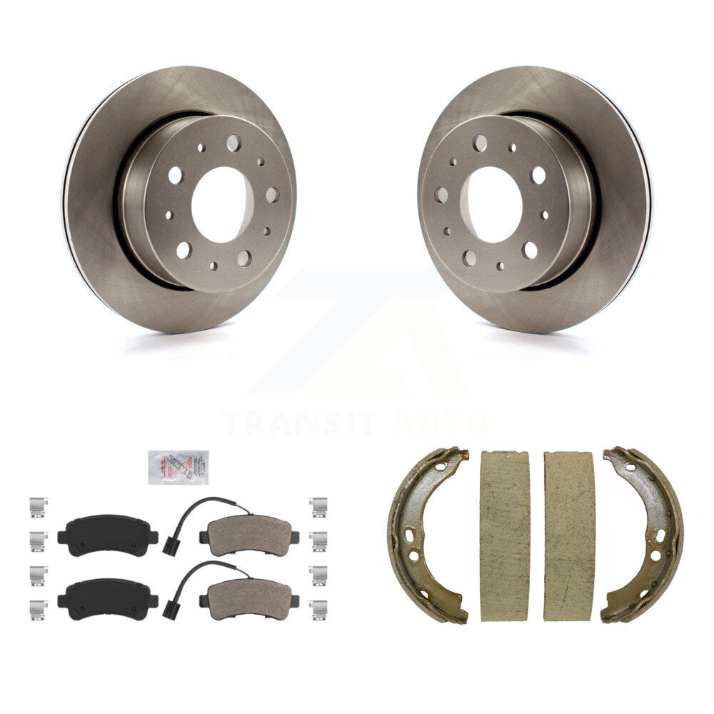 Rear Disc Rotors Semi-Metallic Pads & Parking Shoes Kit For Ram ProMaster 2500 3500 1500 K8A-108519