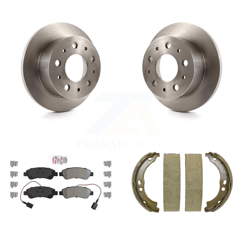 Rear Disc Rotors Semi-Metallic Pads & Parking Shoes Kit For Ram ProMaster 2500 3500 1500 K8A-108520