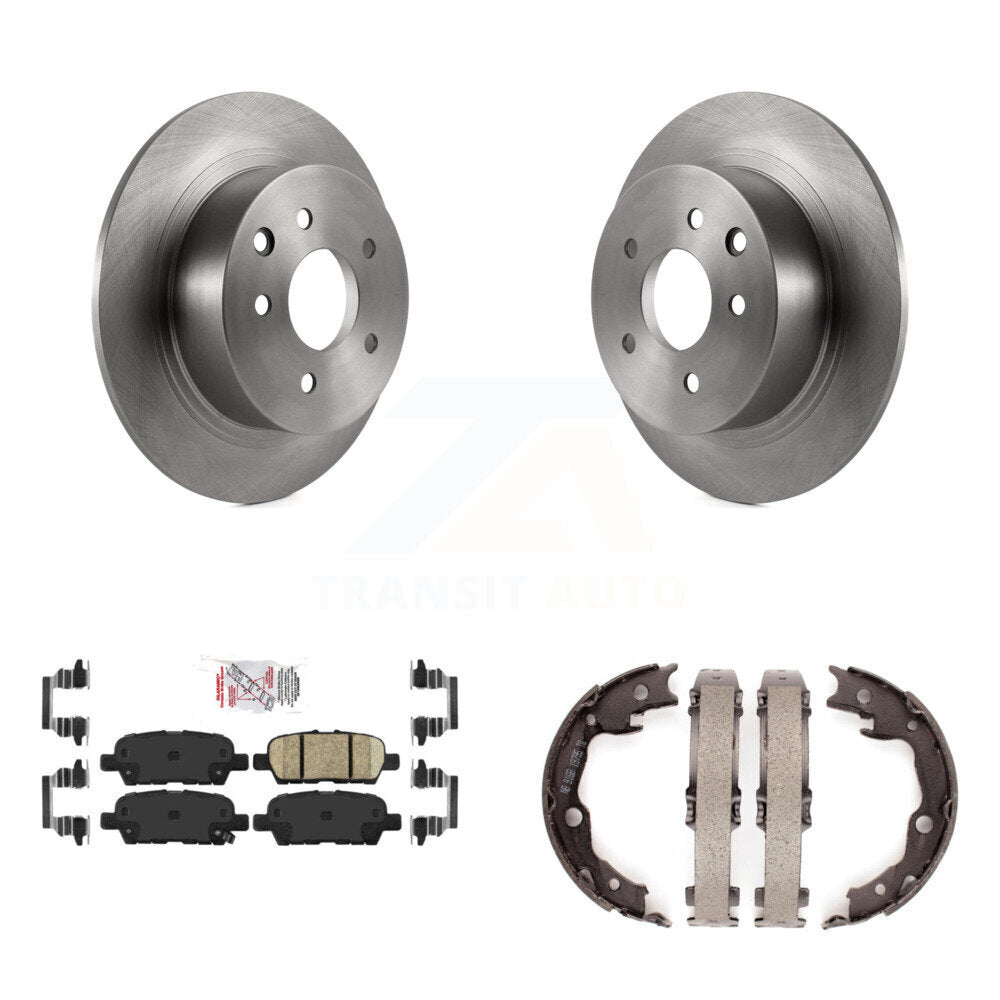 Rear Disc Rotors Ceramic Pads And Parking Brake Shoes Kit For Nissan Sentra Juke K8A-108526