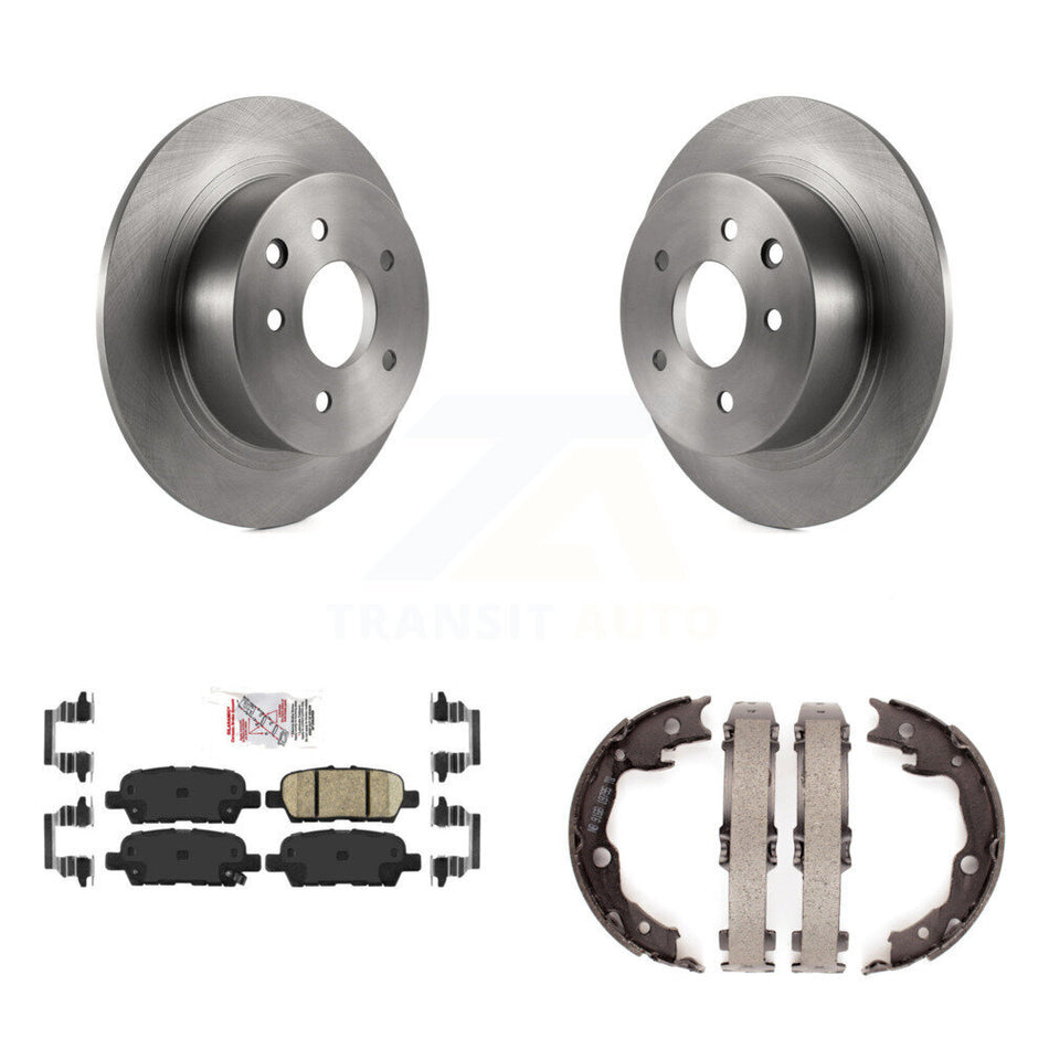 Rear Disc Rotors Ceramic Pads And Parking Brake Shoes Kit For Nissan Sentra Juke K8A-108526