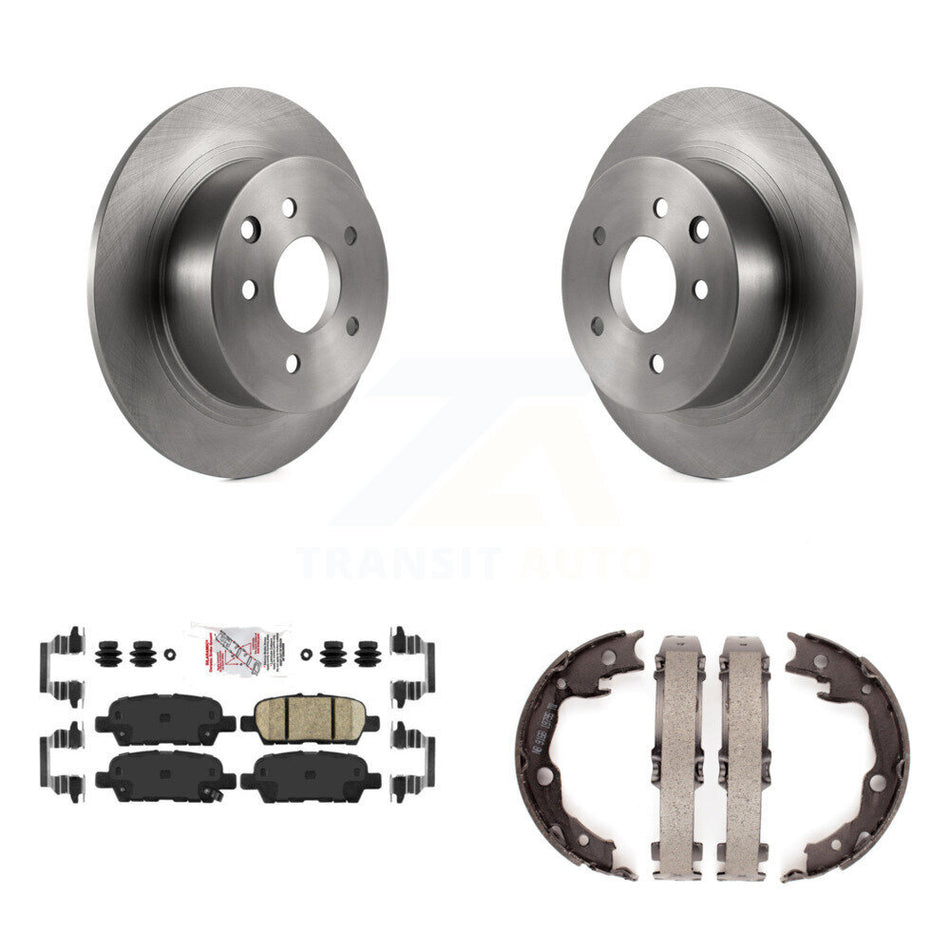 Rear Disc Rotors Ceramic Pads And Parking Brake Shoes Kit For Nissan Sentra Juke K8A-108527