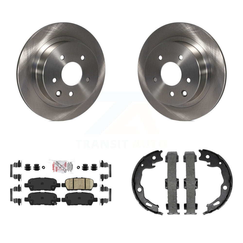 Rear Disc Rotors Ceramic Pads And Parking Brake Shoes Kit For Nissan Rogue Sport Qashqai K8A-108531