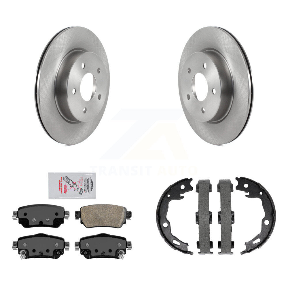 Rear Disc Rotors Ceramic Pads And Parking Brake Shoes Kit For Nissan Rogue Sport Qashqai K8A-108532