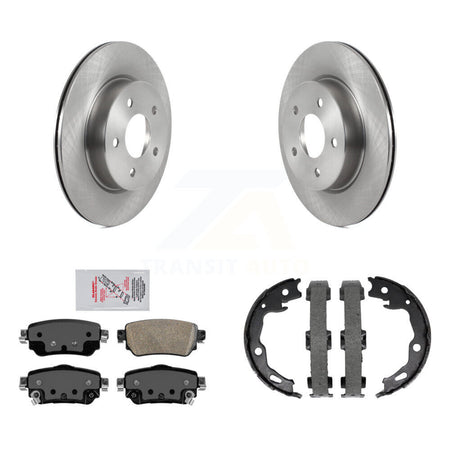 Rear Disc Rotors Ceramic Pads And Parking Brake Shoes Kit For Nissan Rogue Sport Qashqai K8A-108532