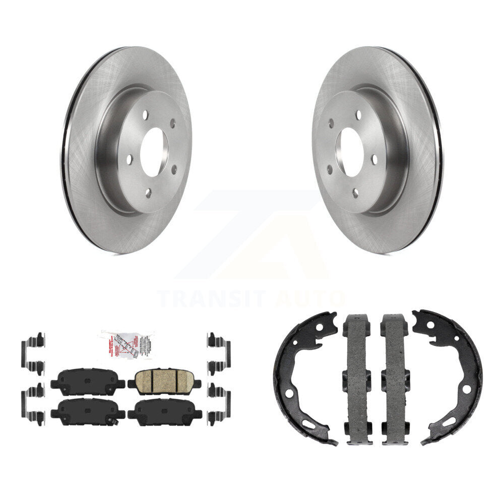 Rear Disc Rotors Ceramic Pads And Parking Brake Shoes Kit For Nissan Qashqai Rogue Sport K8A-108533