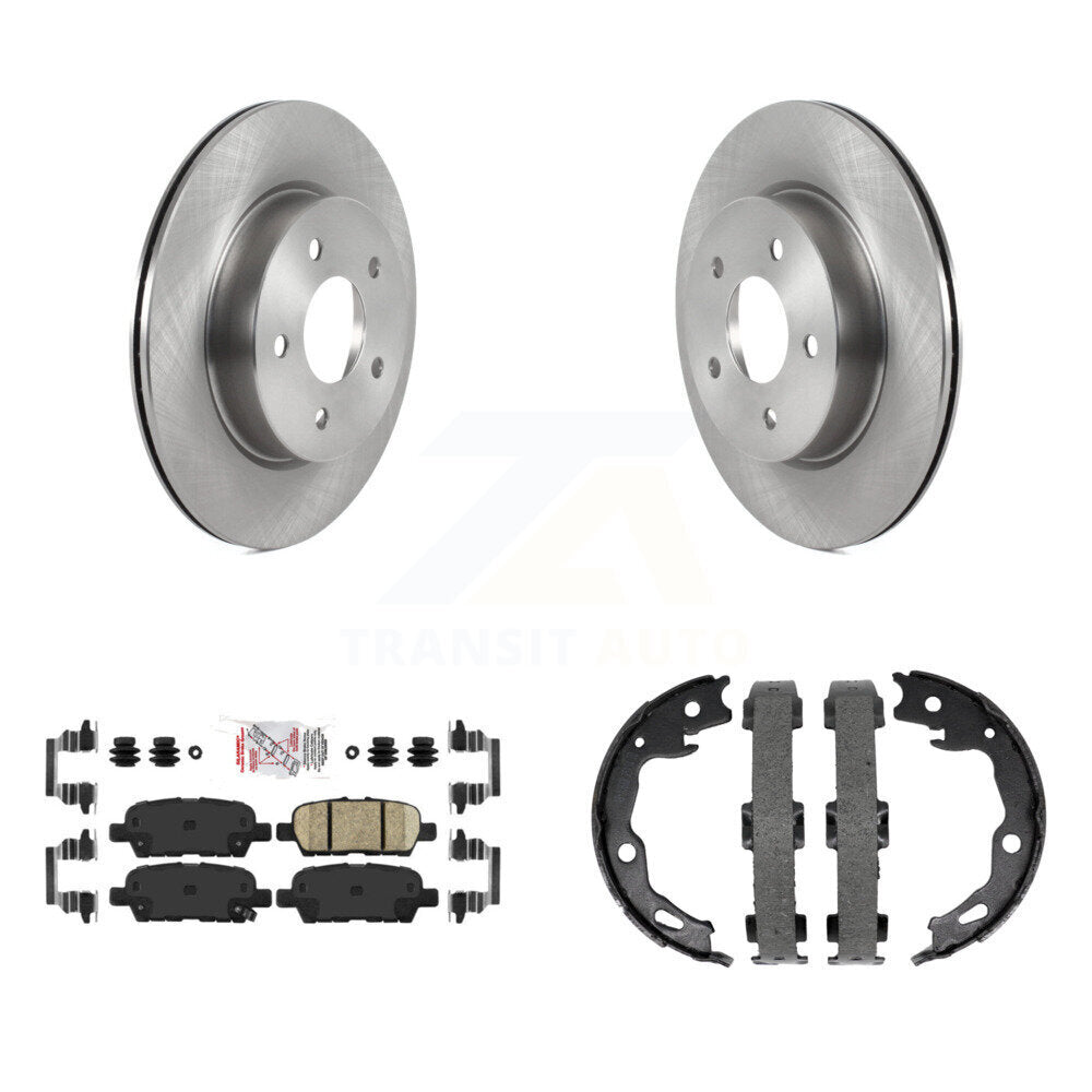 Rear Disc Rotors Ceramic Pads And Parking Brake Shoes Kit For Nissan Qashqai Rogue Sport K8A-108534