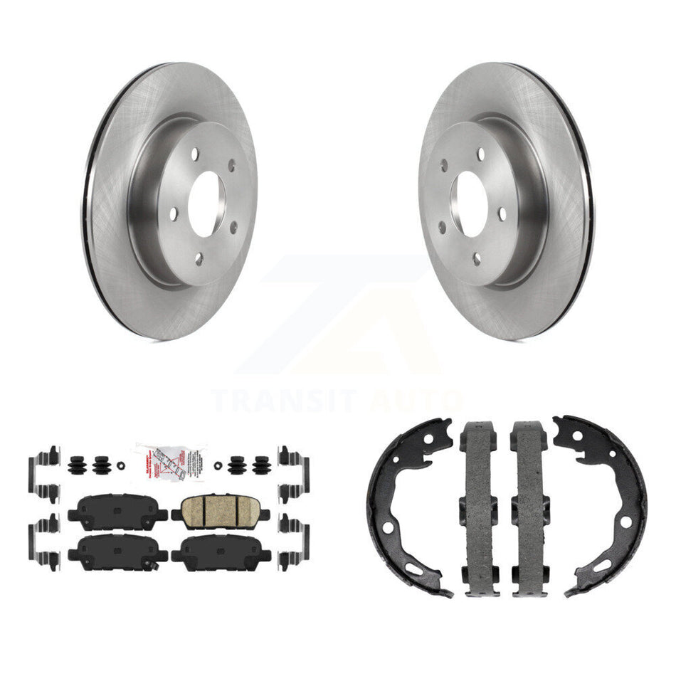 Rear Disc Rotors Ceramic Pads And Parking Brake Shoes Kit For Nissan Qashqai Rogue Sport K8A-108534