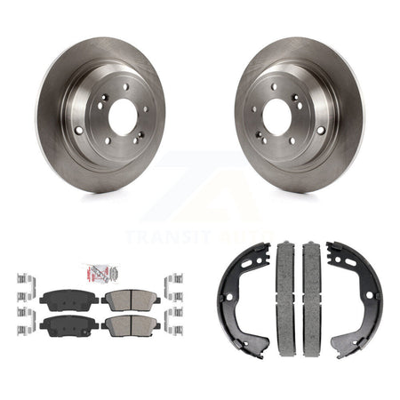 Rear Disc Rotors Ceramic Pads And Parking Brake Shoes Kit For Hyundai Genesis G80 K8A-108536