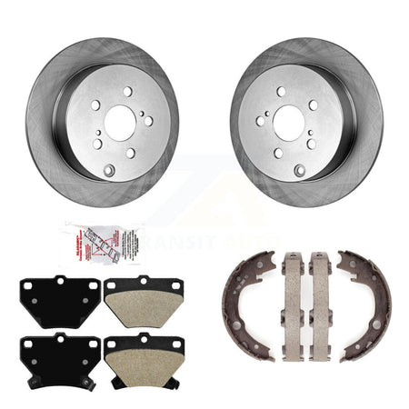 Rear Disc Rotors Semi-Metallic Pads & Parking Shoes Kit For Toyota Matrix Corolla Pontiac K8A-108537