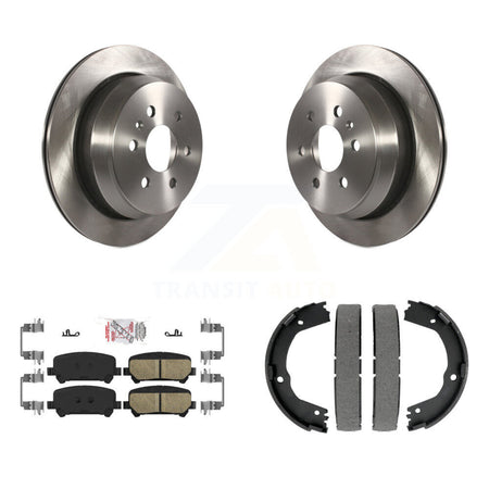 Rear Disc Rotors Ceramic Pads & Parking Brake Shoes Kit For Chevrolet Colorado GMC Canyon K8A-108538