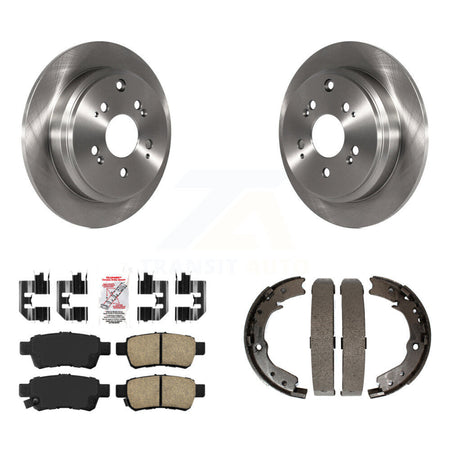 Rear Disc Rotors Ceramic Pads And Parking Brake Shoes Kit For 2005-2010 Honda Odyssey K8A-108542