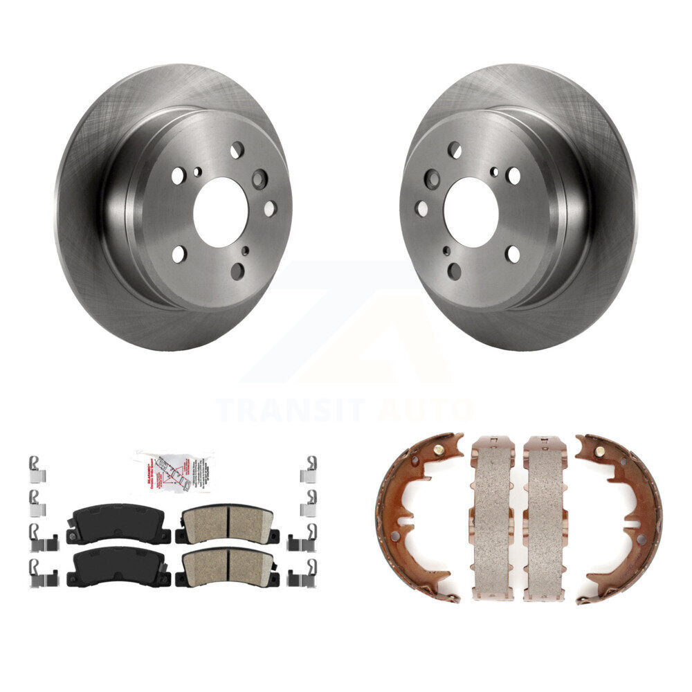 Rear Disc Rotors Ceramic Pads Parking Brake Shoes Kit For Toyota Camry Solara Lexus ES300 K8A-108545