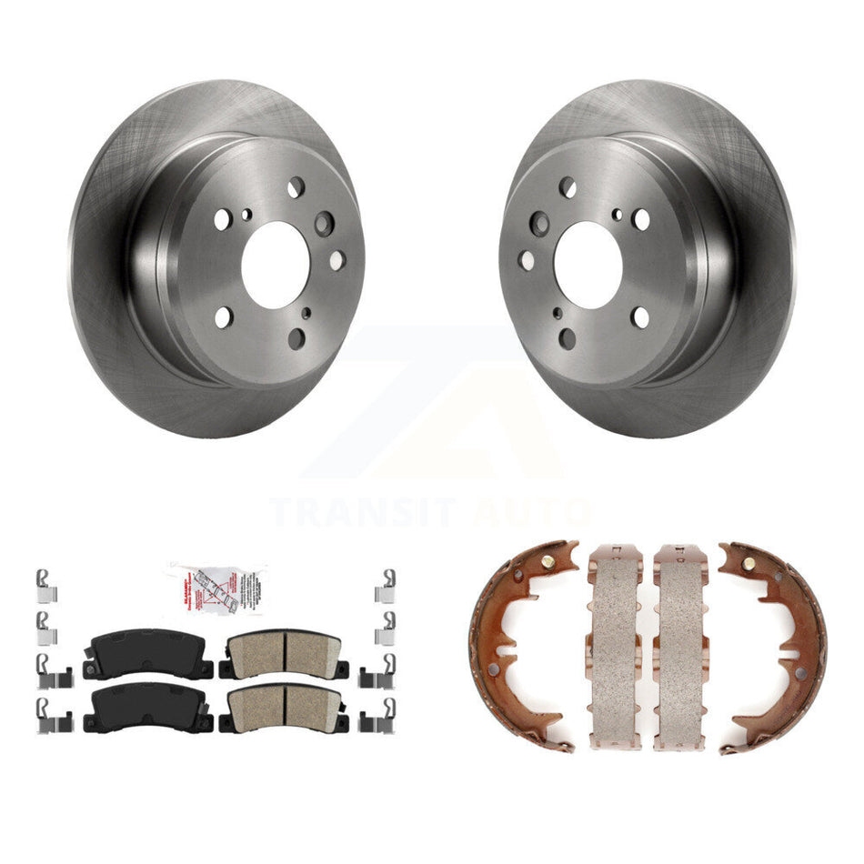 Rear Disc Rotors Ceramic Pads Parking Brake Shoes Kit For Toyota Camry Solara Lexus ES300 K8A-108545