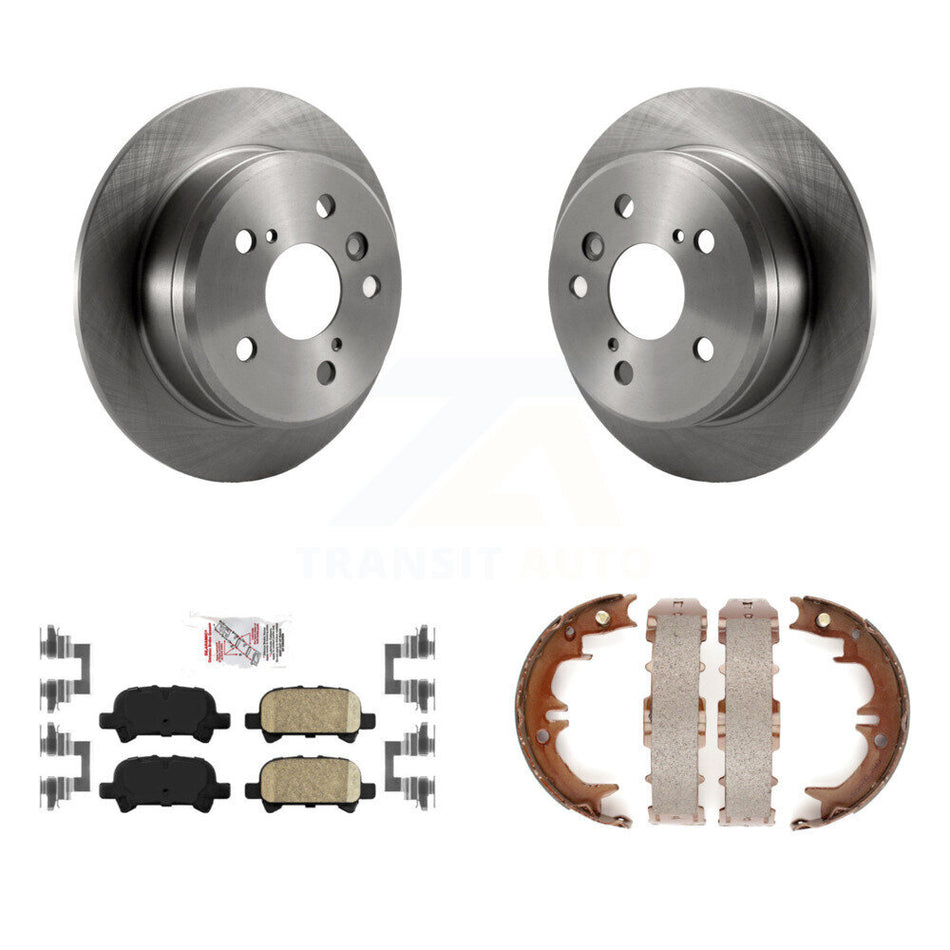 Rear Disc Rotors Ceramic Pads And Parking Brake Shoes Kit For Toyota Camry Solara K8A-108546