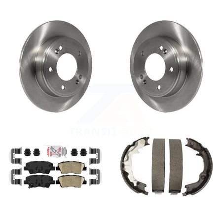 Rear Disc Rotors Ceramic Pads And Parking Brake Shoes Kit For 2014 Kia Forte Koup K8A-108548