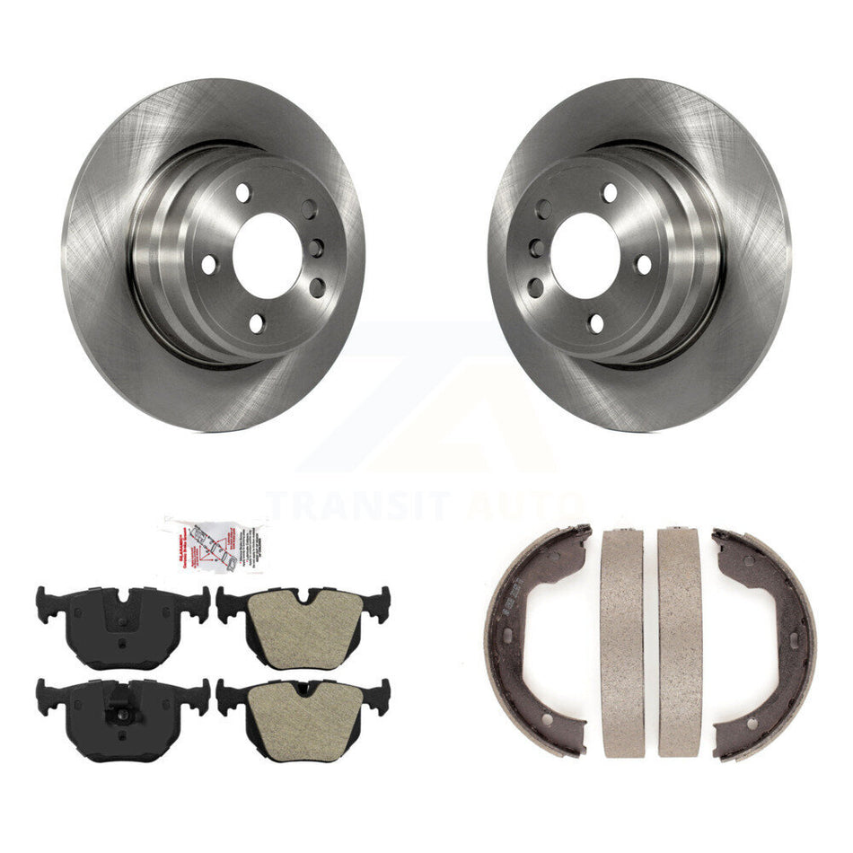 Rear Disc Rotors Semi-Metallic Pads And Parking Brake Shoes Kit For BMW X5 K8A-108550