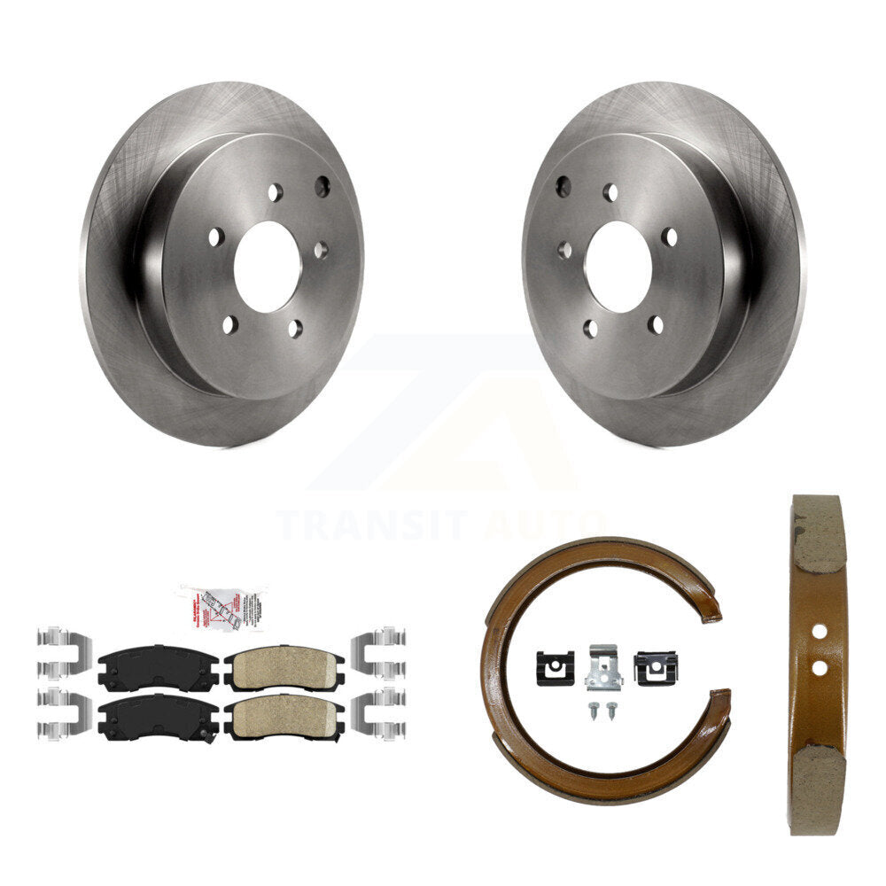 Rear Disc Rotors Ceramic Pads And Parking Shoes Kit For Buick Rendezvous Pontiac Montana K8A-108556