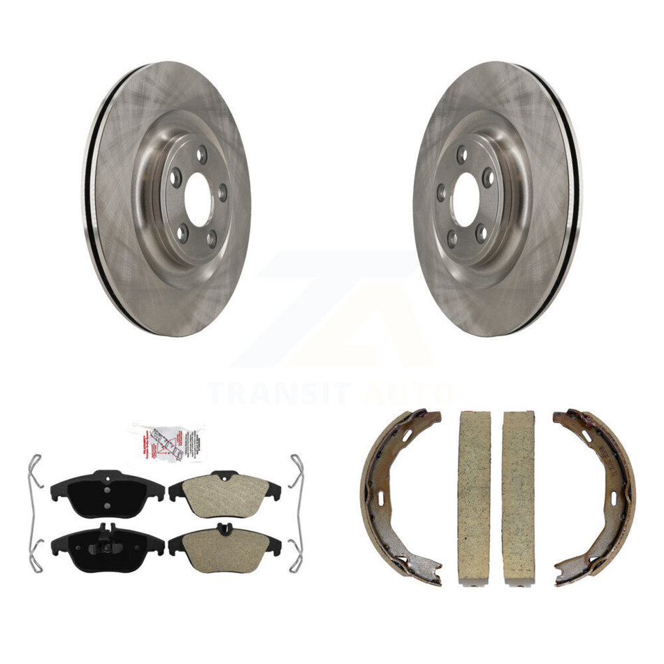 Rear Disc Rotors Semi-Metallic Pads And Parking Brake Shoes Kit For Mercedes-Benz E400 K8A-108563