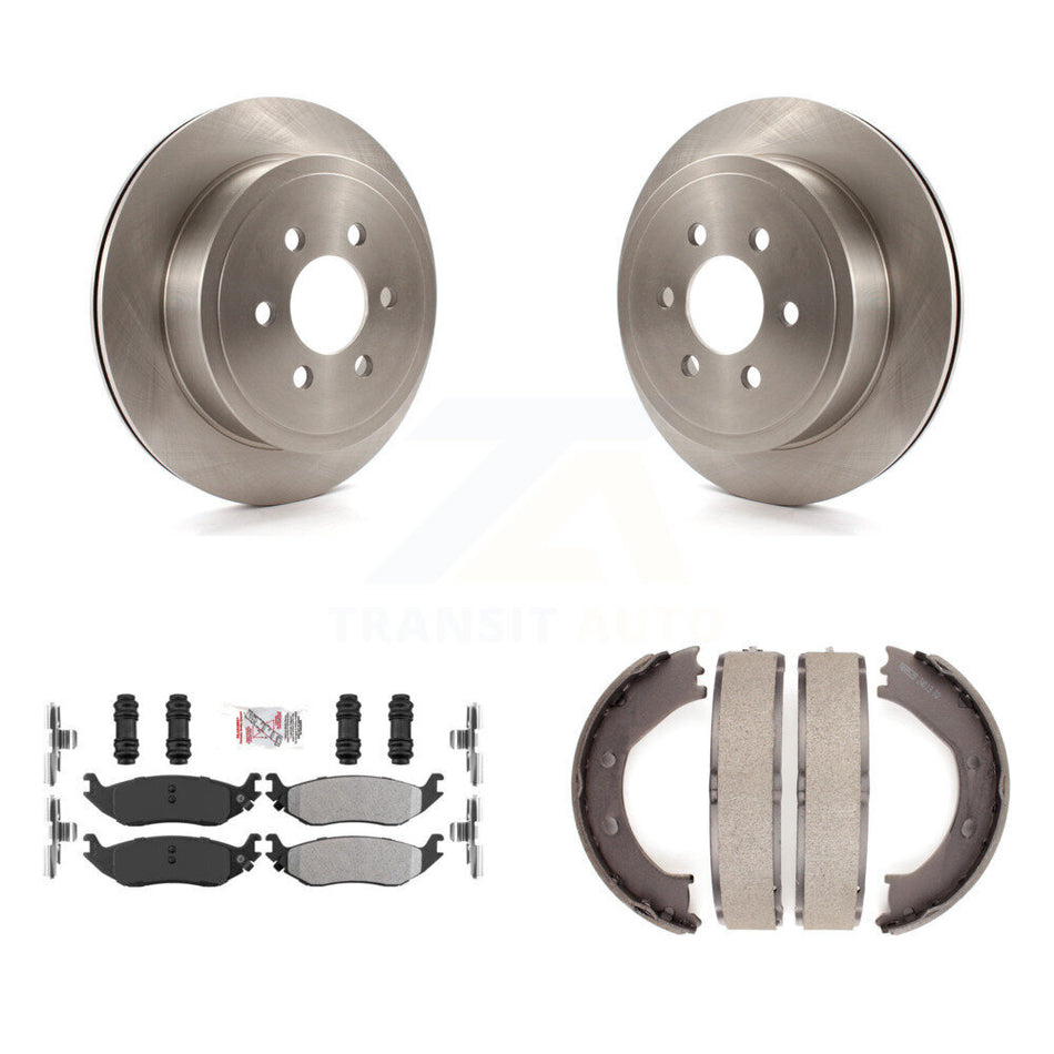 Rear Disc Rotors Semi-Metallic Pads And Parking Brake Shoes Kit For 2003 Dodge Durango K8A-108564