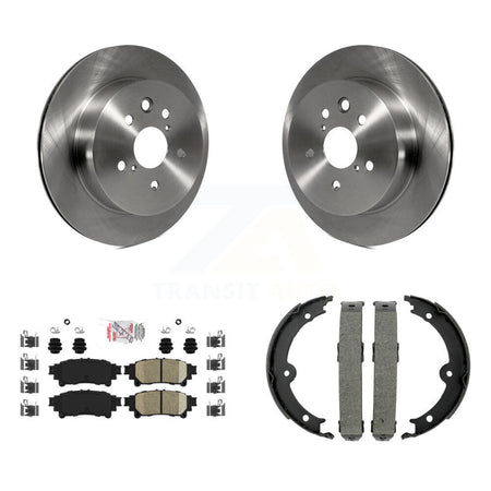 Rear Disc Rotors Ceramic Pads And Parking Brake Shoes Kit For Lexus IS350 IS250 K8A-108575
