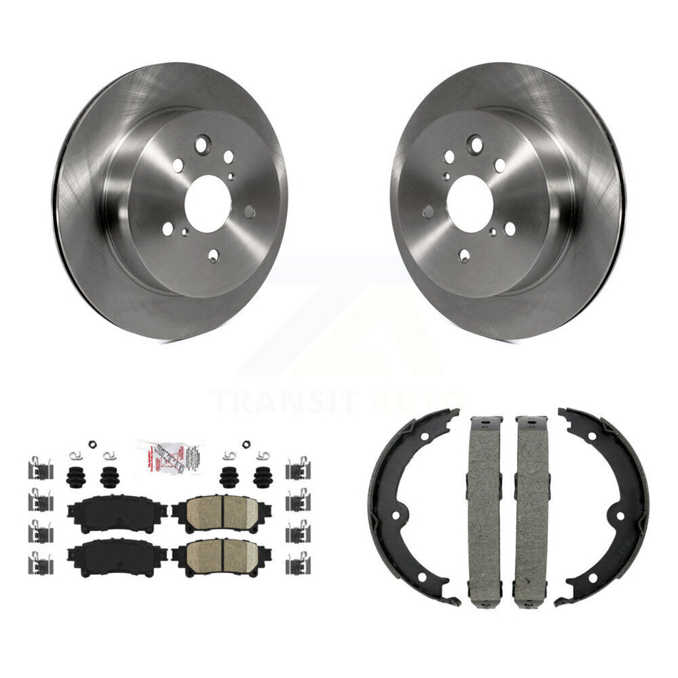 Rear Disc Rotors Ceramic Pads And Parking Brake Shoes Kit For Lexus IS350 IS250 K8A-108575