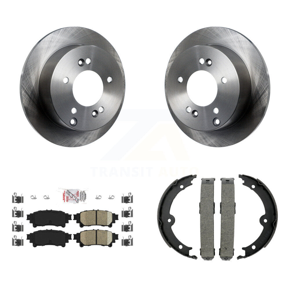 Rear Disc Rotors Ceramic Pads And Parking Brake Shoes Kit For Lexus IS250 K8A-108576