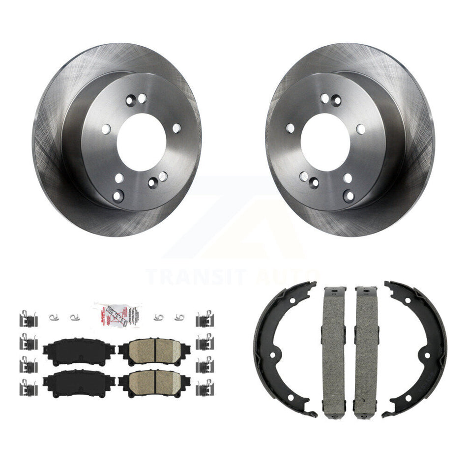 Rear Disc Rotors Ceramic Pads And Parking Brake Shoes Kit For Lexus IS250 K8A-108576