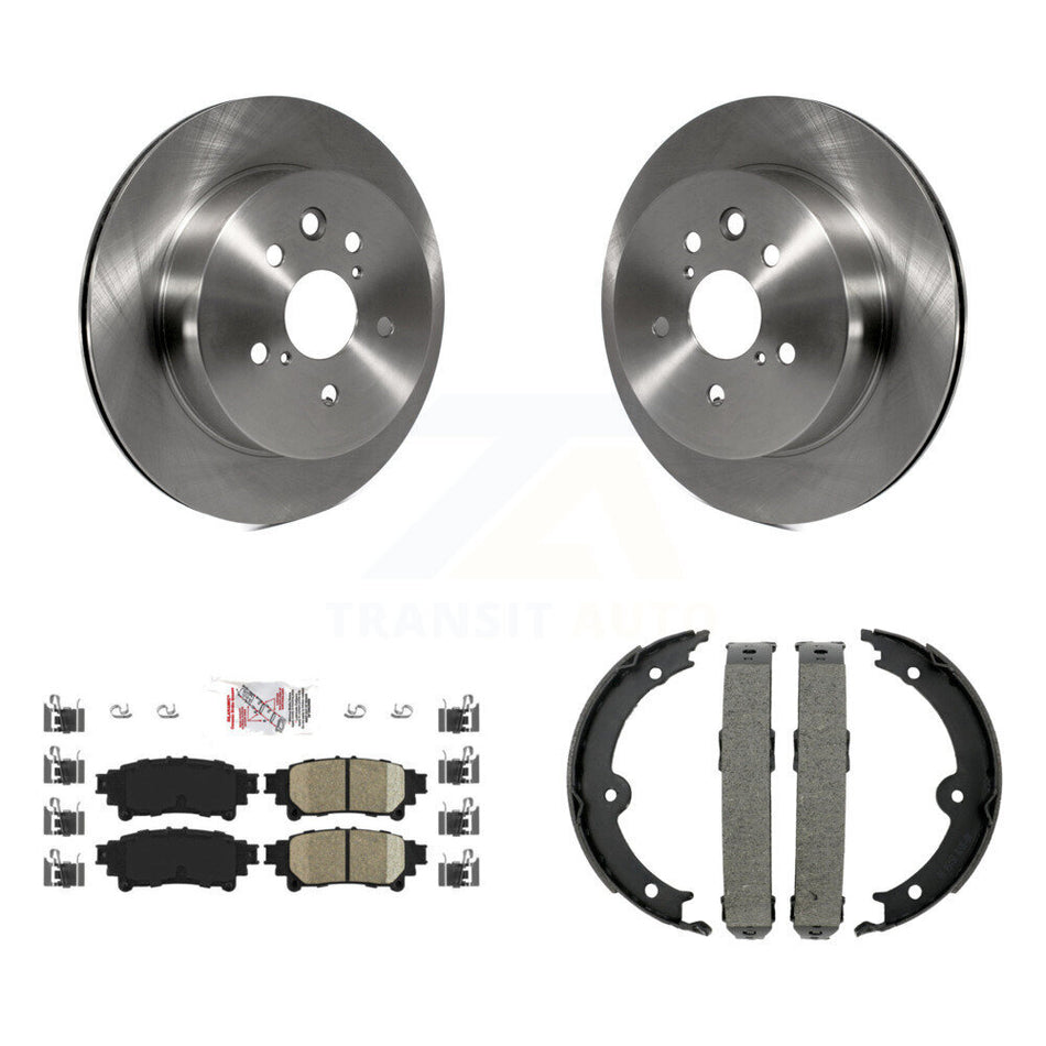 Rear Disc Rotors Ceramic Pads And Parking Brake Shoes Kit For Lexus IS350 IS250 K8A-108577