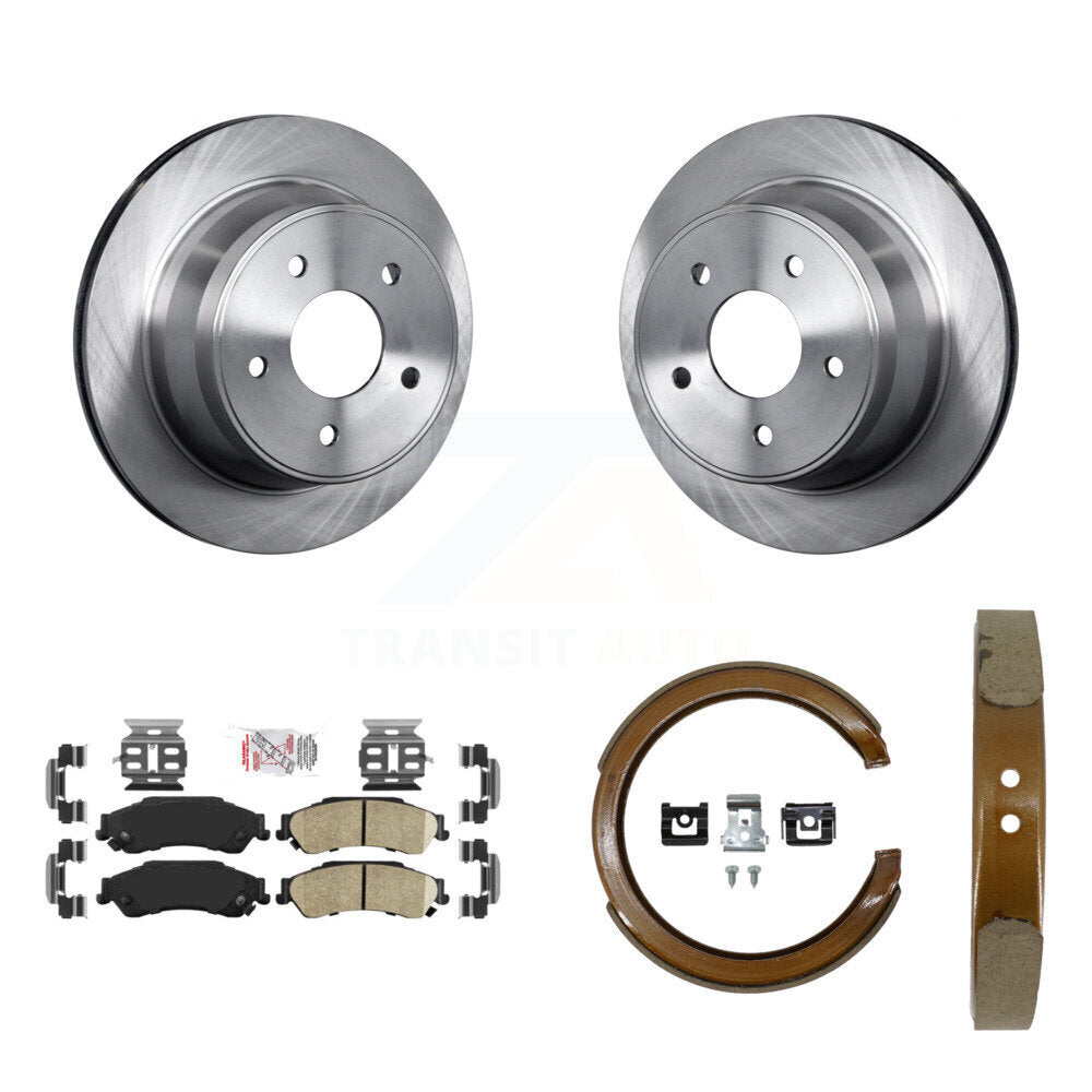 Rear Disc Rotors Ceramic Pads Parking Shoes Kit For Chevrolet GMC Blazer S10 Jimmy Sonoma K8A-108578