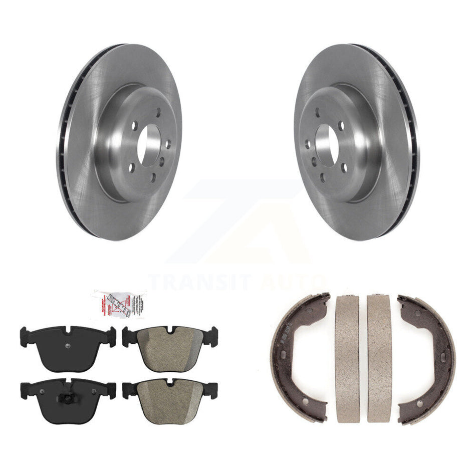 Rear Disc Rotors Semi-Metallic Pads Parking Shoes Kit For BMW 535i GT xDrive 740Li 740i 7 K8A-108579