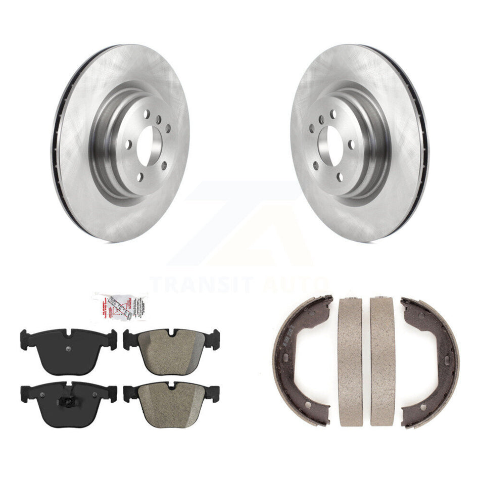 Rear Disc Rotors Semi-Metallic Pads Parking Shoes Kit For BMW 750i xDrive 750Li 550i GT 7 K8A-108580