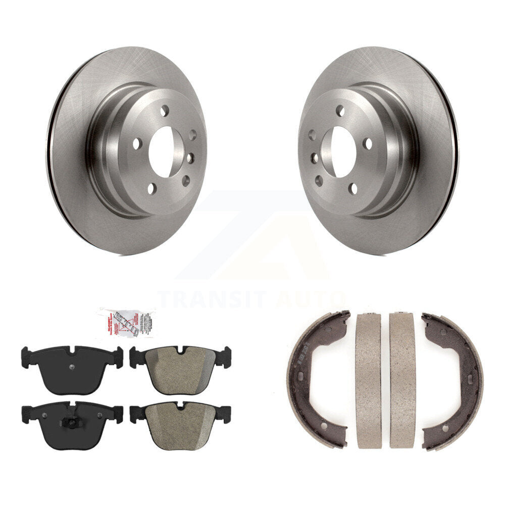 Rear Disc Rotors Semi-Metallic Pads Parking Shoes Kit For 09 BMW X6 xDrive35i From 10 08 K8A-108582