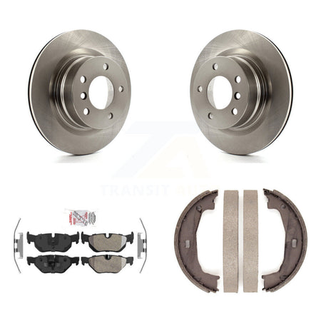 Rear Disc Rotors Semi-Metallic Pads And Parking Brake Shoes Kit For 2008-2013 BMW 128i K8A-108593