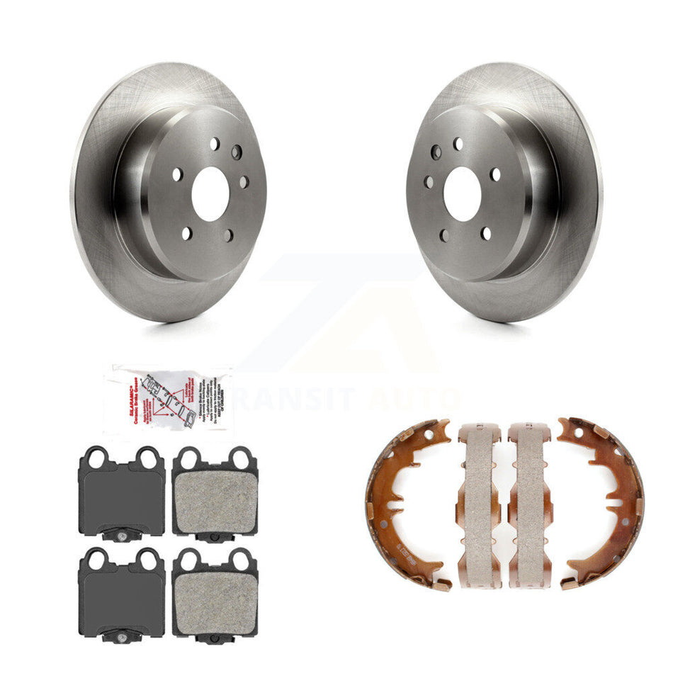 Rear Disc Rotors Semi-Metallic Pads & Parking Shoes Kit For Lexus SC430 IS300 GS300 GS400 K8A-108603