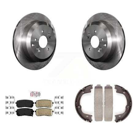 Rear Disc Rotors Ceramic Pads And Parking Brake Shoes Kit For 2007-2012 Hyundai Veracruz K8A-108604