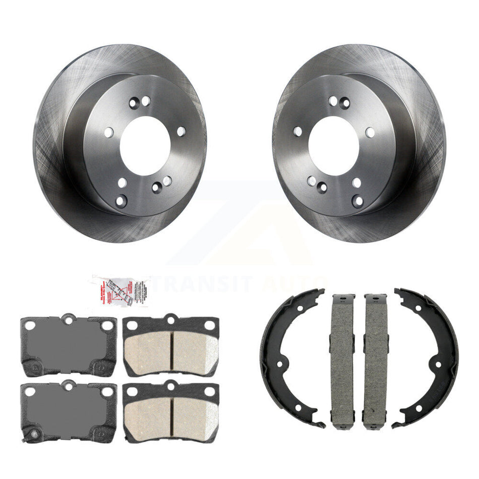 Rear Disc Rotors Ceramic Pads And Parking Brake Shoes Kit For Lexus IS250 K8A-108612