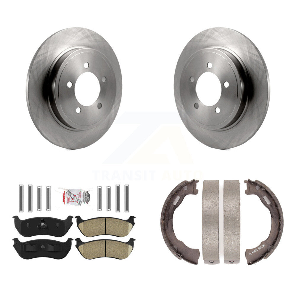 Rear Disc Rotors Ceramic Pads And Parking Shoes Kit For Ford Explorer Mercury Mountaineer K8A-108614