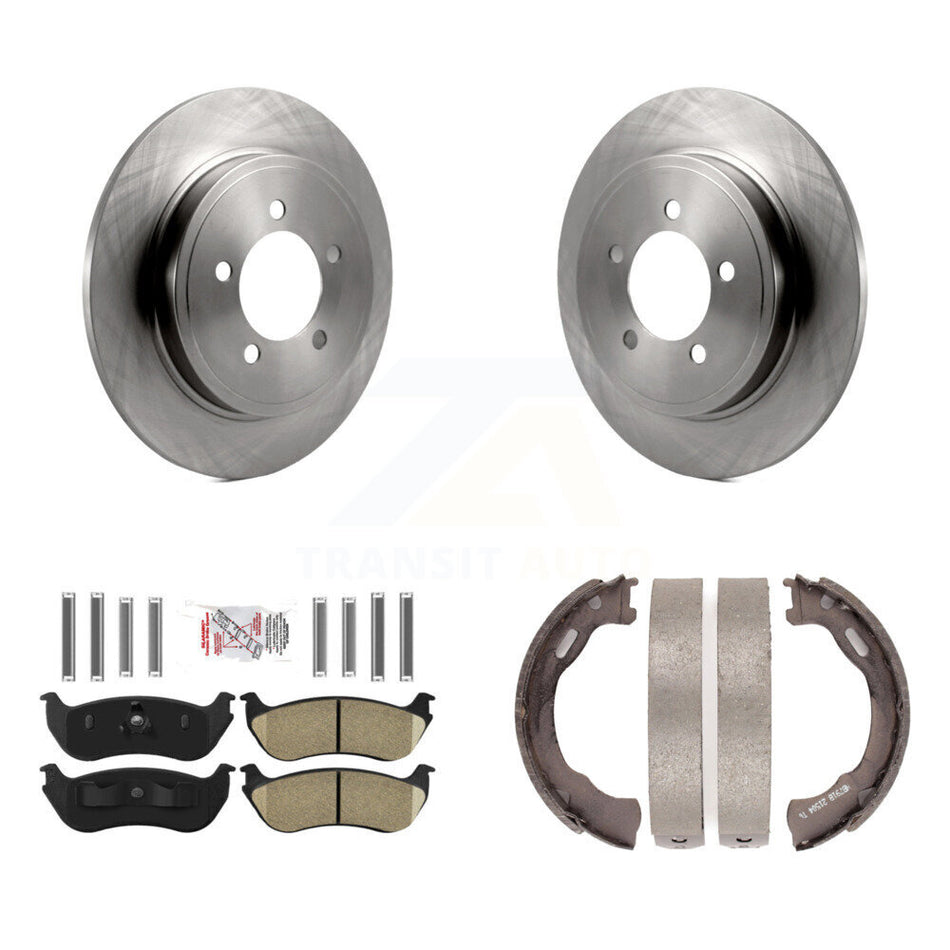 Rear Disc Rotors Ceramic Pads And Parking Shoes Kit For Ford Explorer Mercury Mountaineer K8A-108614