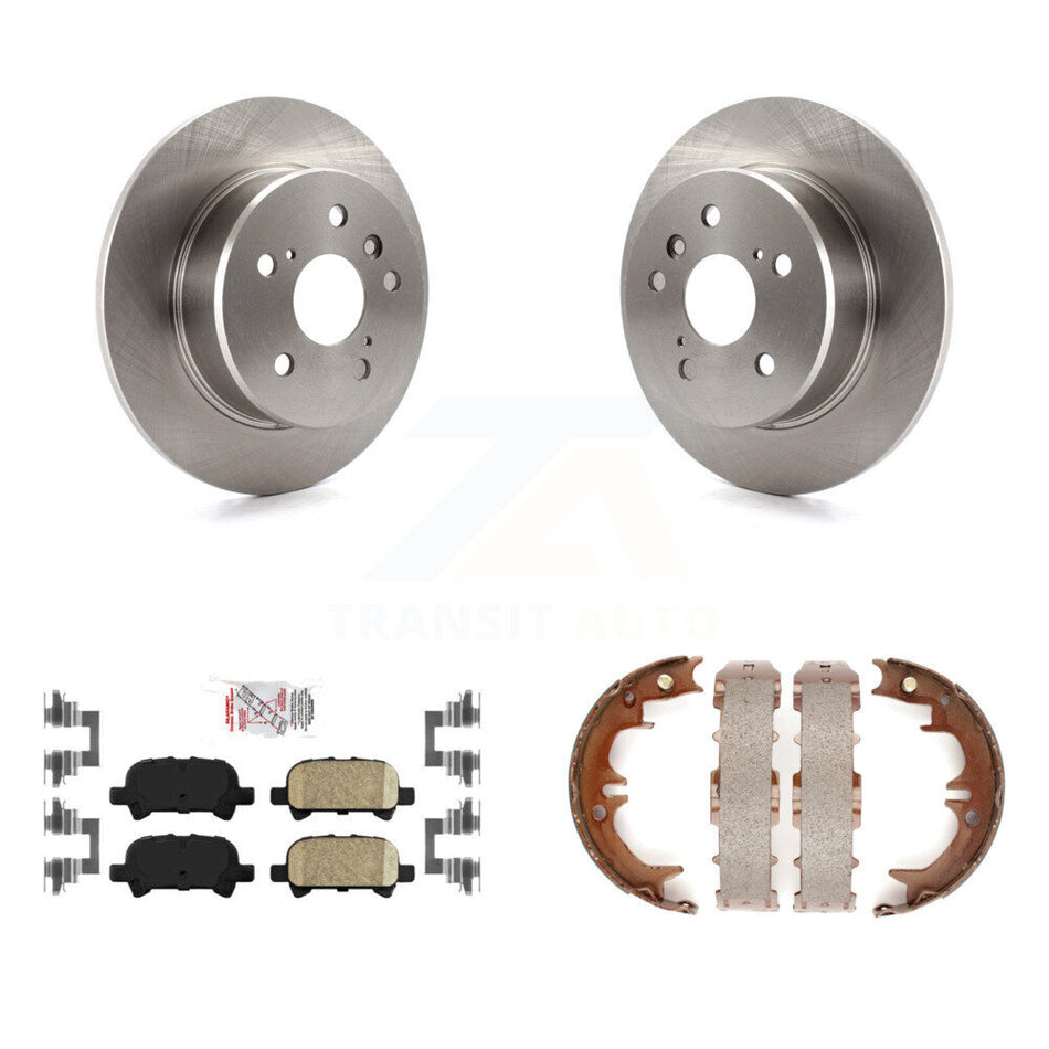 Rear Disc Rotors Ceramic Pads And Parking Brake Shoes Kit For 2000-2004 Toyota Avalon K8A-108617
