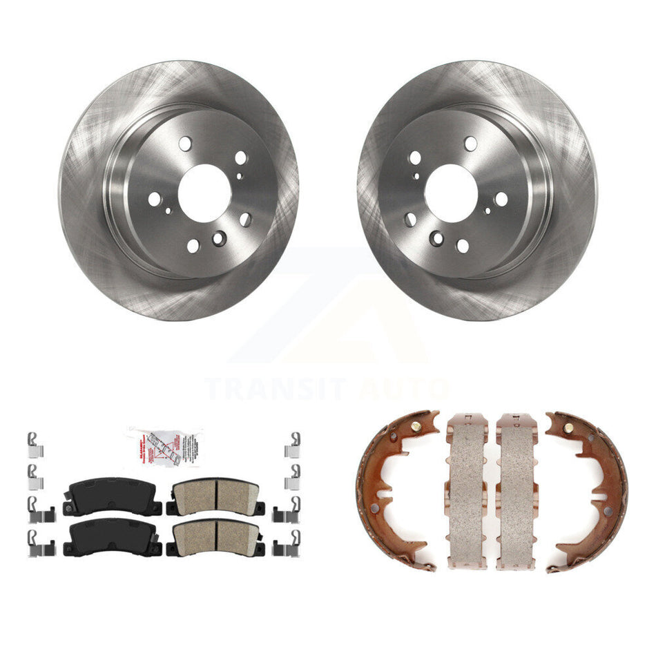 Rear Disc Rotors Ceramic Pads And Parking Brake Shoes Kit For 1999-2003 Lexus RX300 AWD K8A-108620