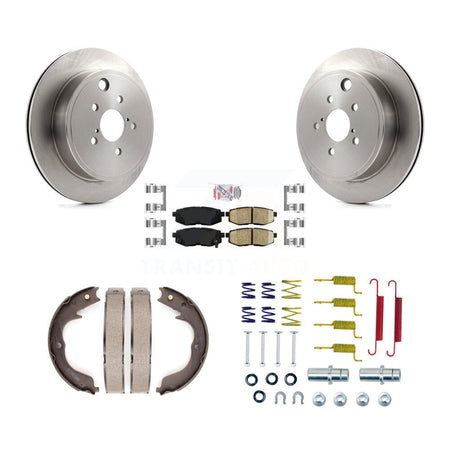 Rear Disc Rotors Ceramic Pads Parking Brake Shoes Hardware Kit For Subaru Outback Legacy K8A-108622