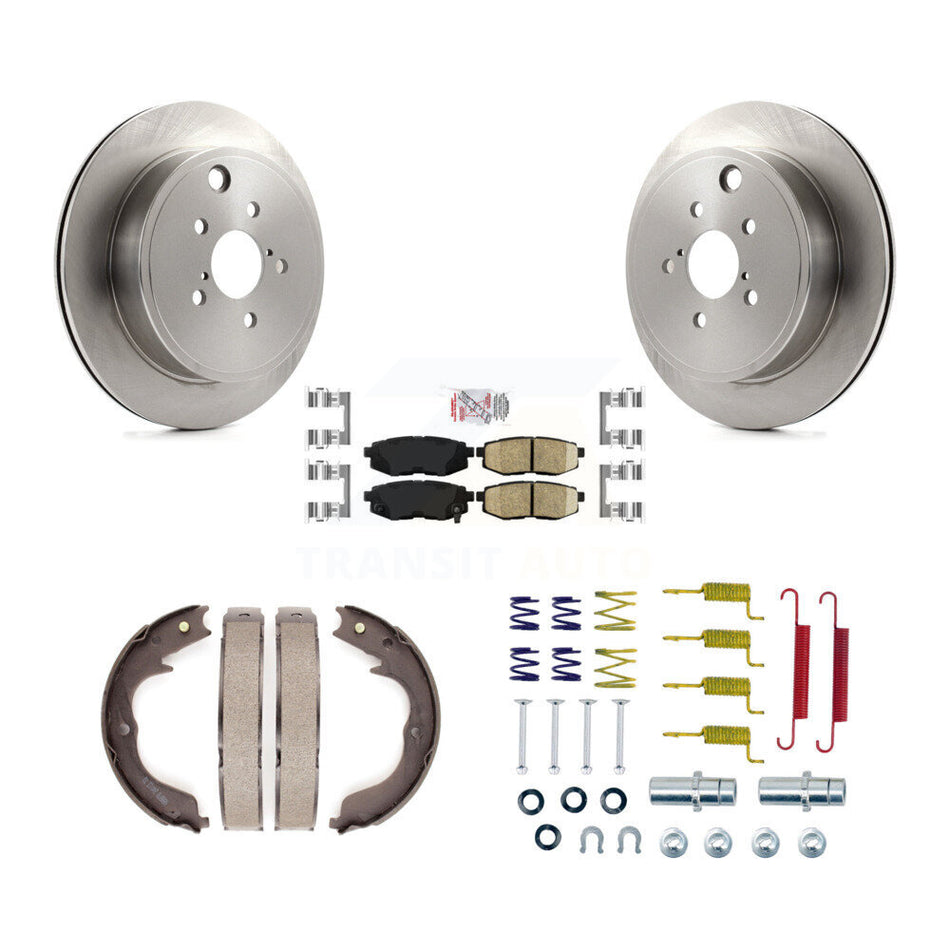 Rear Disc Rotors Ceramic Pads Parking Brake Shoes Hardware Kit For Subaru Outback Legacy K8A-108622