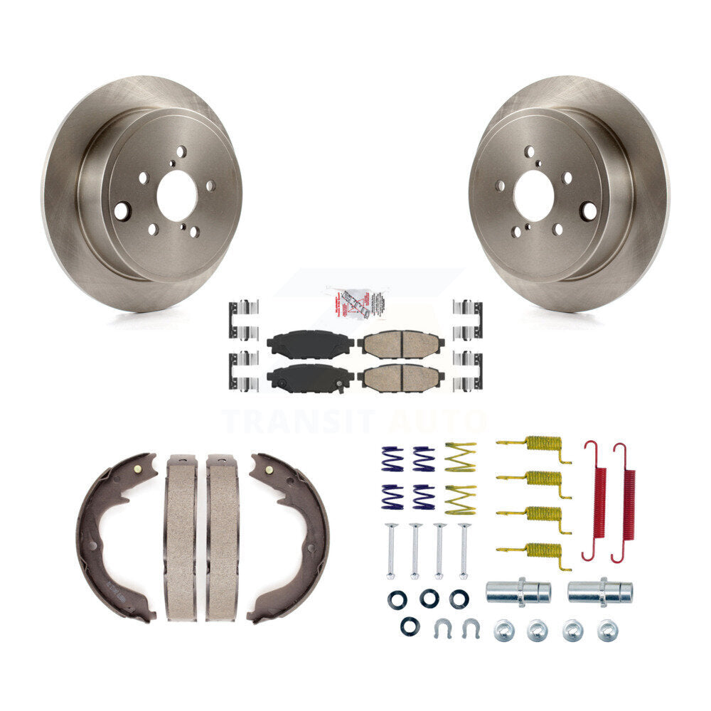 Rear Disc Rotors Ceramic Pads Parking Brake Shoes Hardware Kit For Subaru Outback Legacy K8A-108624